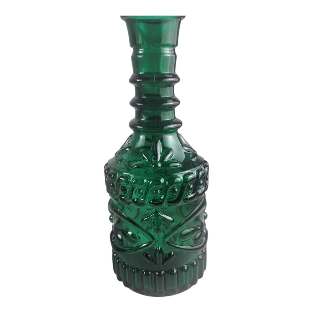 Vintage 68 Emerald Green Jim Bean Glass Decanter Bottle